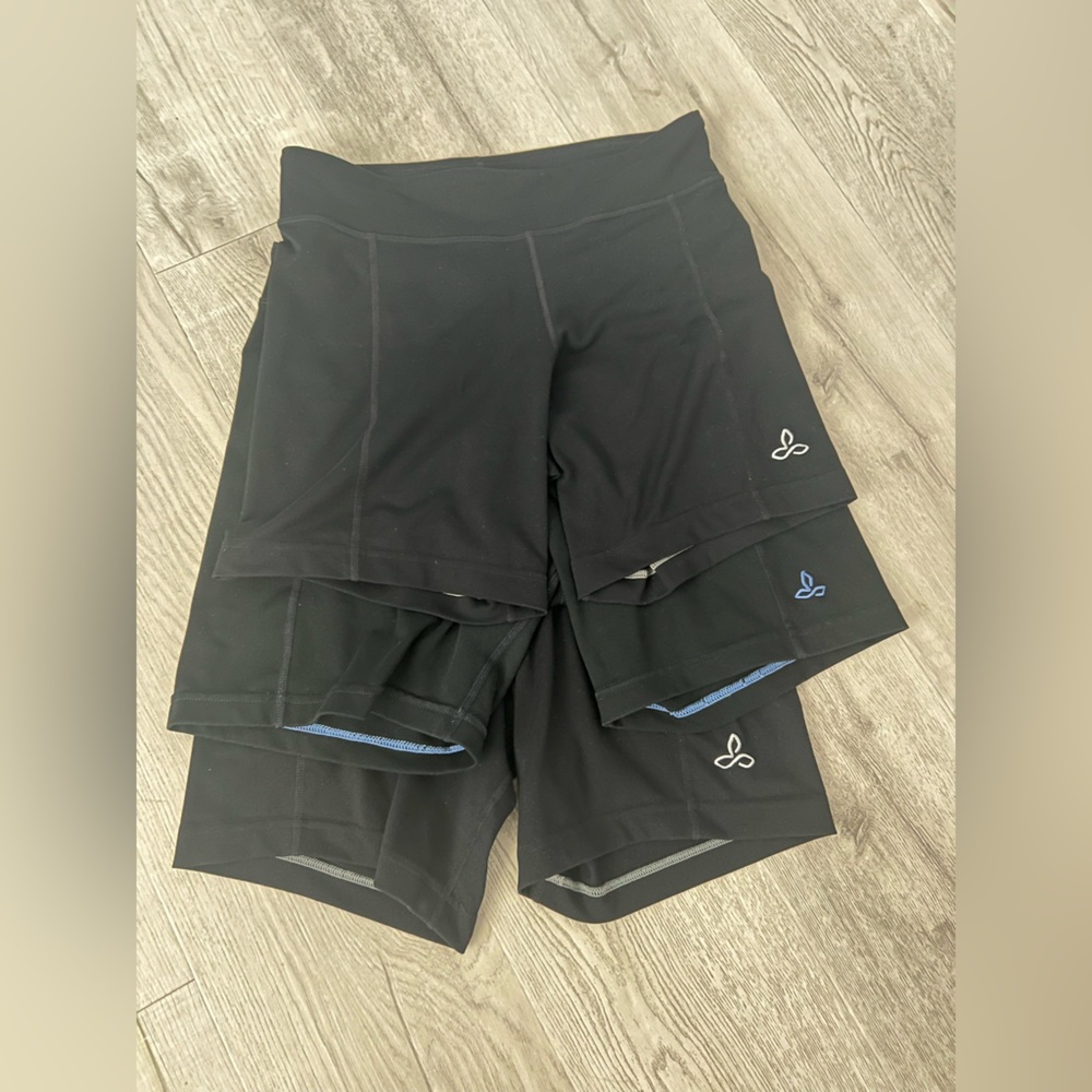 Lot of 3 Prana JD Black Performance Shorts Sz Small excellent cond